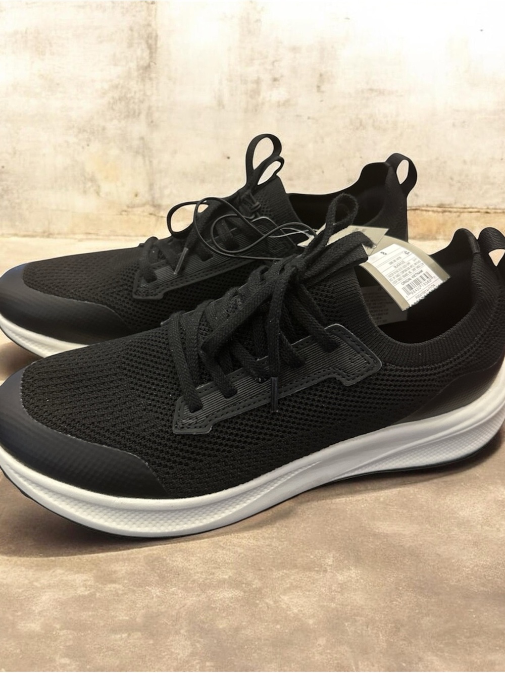 Goodfellow & Co Black Knit Athletic Sneakers with White Midsole